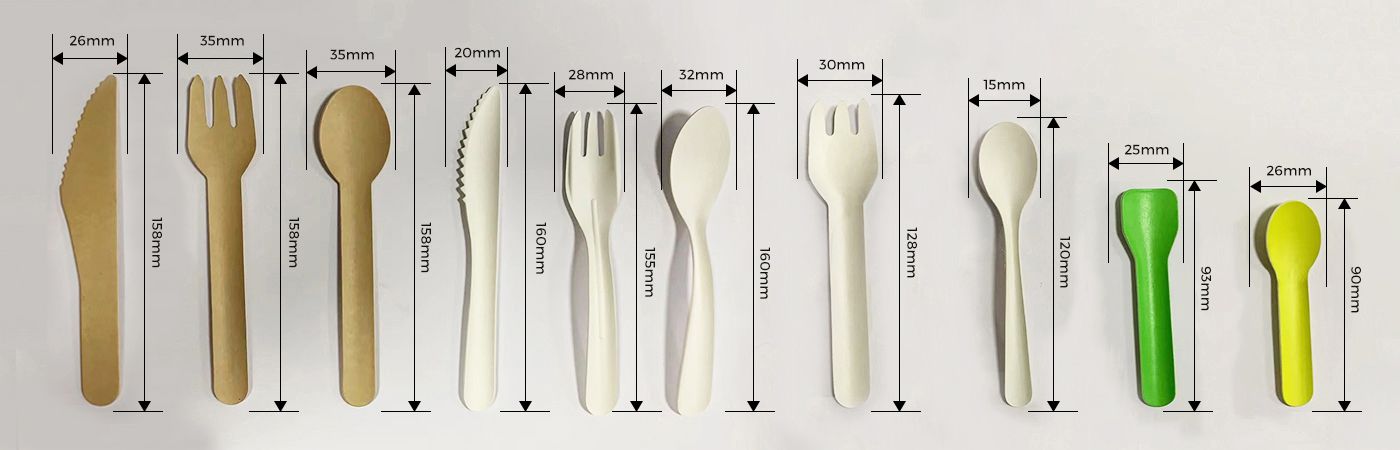 Einwegbesteck aus Papier/ Pappe
